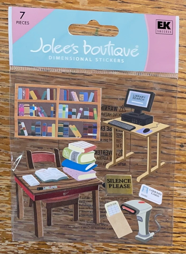 RARE Jolees School Librarians Library Books Classroom Sticker Class Student Desk - Image 3 of 4