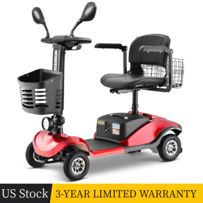 Four-Wheel Folding Mobility Scooter for Elderly 350W 12V/20Ah 12.5 Miles 265lbs