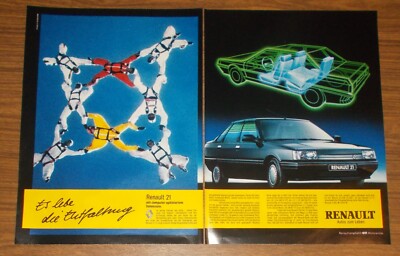 Rare Advertising Renault 21 with Computer-Optimised Interior-Development 1987