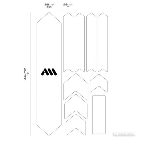 All Mountain Style HONEYCOMB Frame Guard Protection EXTRA : TRACKS BLACK - Picture 2 of 3