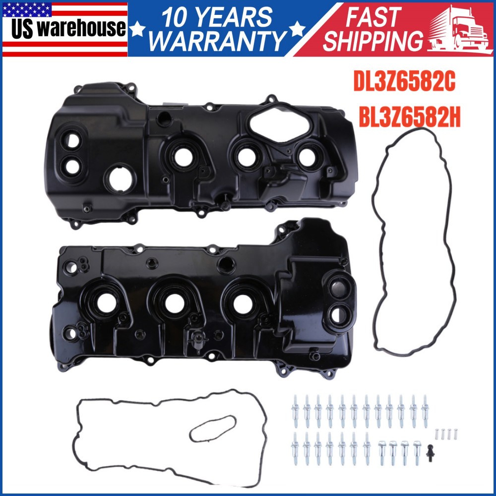 2pc Aluminum Engine Valve Cover Kit for Ford F-150 3.5L V6 2013-2016 BL3Z-6582-H