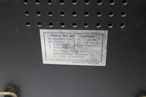VINTAGE PRECOR LED SOLID STATE 825 RADIO AM/FM 18 TRANSISTOR funktioniert mit Kabel - Bild 6 von 14