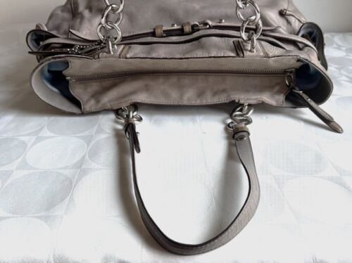 COACH Gray Leather GLAM TOTE Handbag Shoulder BAG J1026-16465 Large - Picture 4 of 9