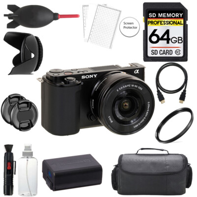 Sony ZV-E10 Camera +16-50mm Lens + 64GB + Bag+ UV Filter- Basic Kit