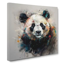 Panda Gestural Art No.1 Canvas Wall Art Print Framed Picture Decor Dining Room