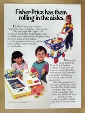1990 Fisher-Price Checkout Counter & Super Mart Cart vintage print Ad