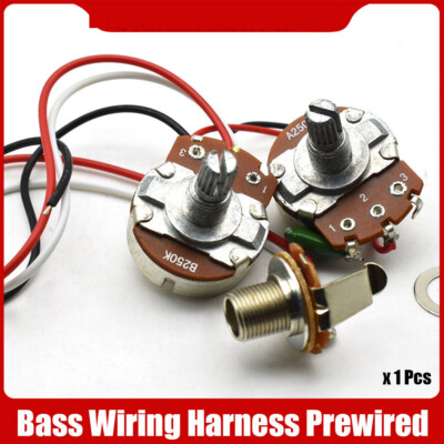 PB Harness Prewired Precision Bass Guitar 250K Big Can 1 Reel 1 Tone Jack