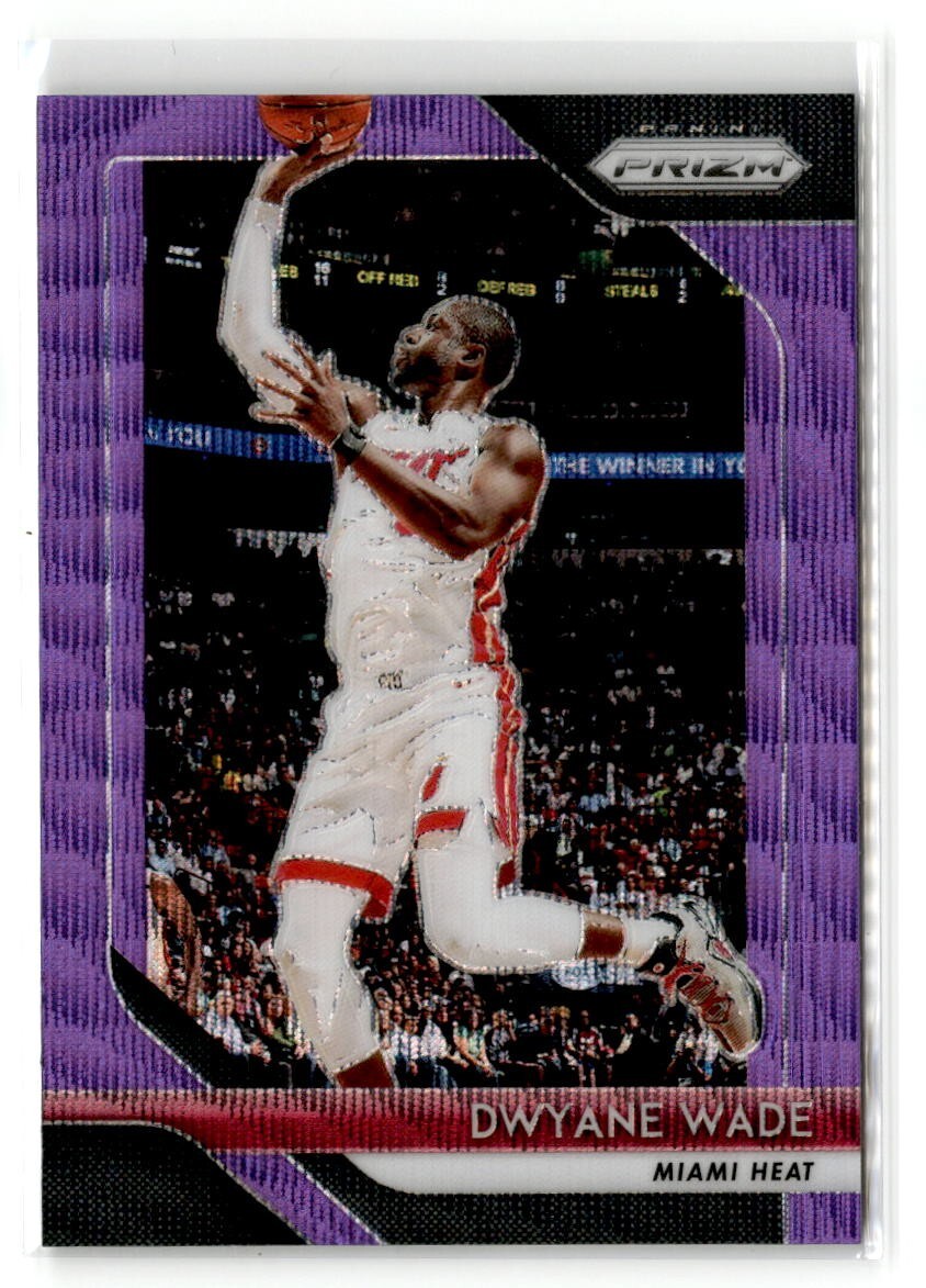 Dwyane Wade 2018-19 Panini Prizm #206 Purple Wave Prizms SP Miami Heat HOF