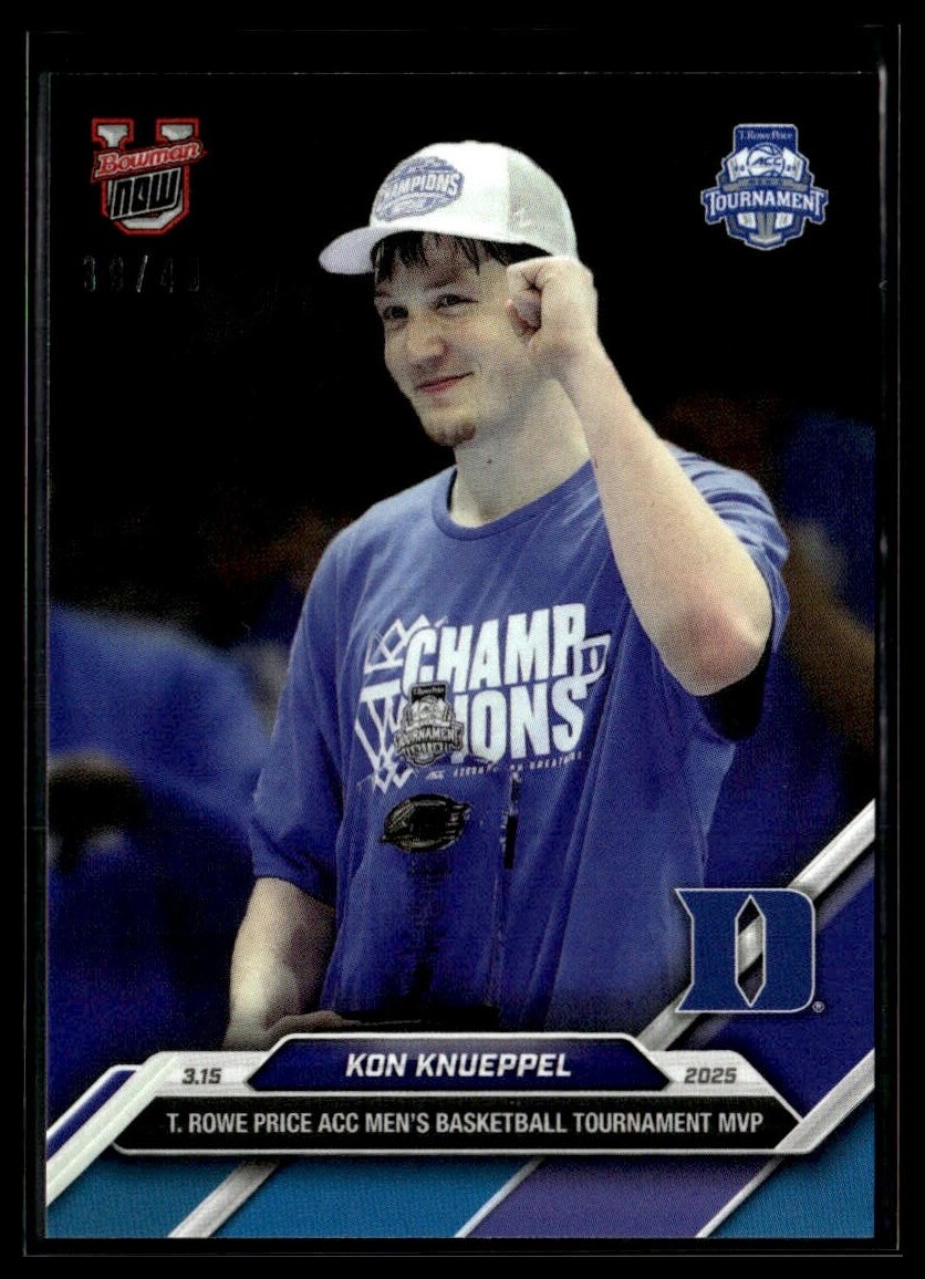 2024-25 Topps Bowman U Now 86 Kon Knueppel Duke Blue Devils ACC MVP Blue 39/49