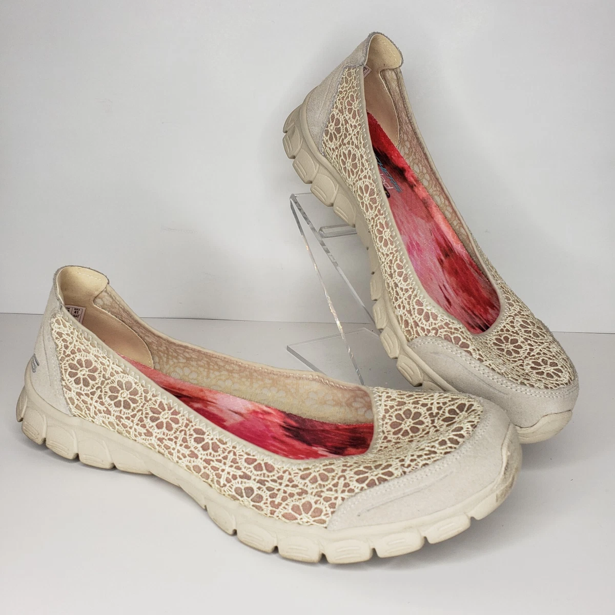 Skechers EZ Flex 3.0 Majesty Womens Sz 11 Shoes Beige Air Cooled Flats EUC