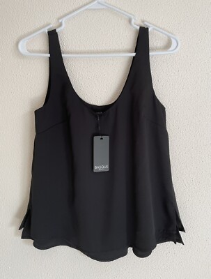 NEW Myer Basque Petite Size Women's Double Layer Black Cami
