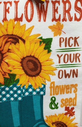 Set of 2 Same Printed Kitchen Towels (15" x 25") LOCALLY GROWN SUNFLOWERS, MI - Picture 10 of 24