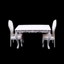 Casa de Muñecas 1/6 Blanco Mueble Mesa de Comedor Silla Oficina Escritorio Silla Cocina 3 Piezas
