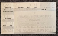 ERIC CLAPTON MARK KNOPFLER 1988 ticket stub THE PALACE Auburn Hills MI Sep 16