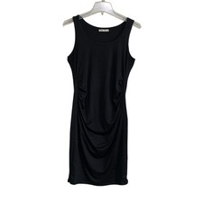 Heart Hips Little Black Dress Womens Size Small Sleeveless Bodycon Waist Ruching