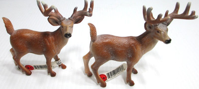 Schleich Germany Toy White-Tail Buck Deer Figurines 3 1/2'' T PAIR 2002 D-73508