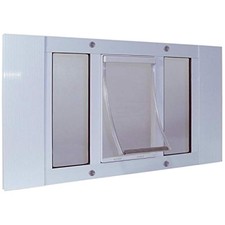 White Aluminum Sash Window Pet Door, 10-1/2" x 15" Flap Size