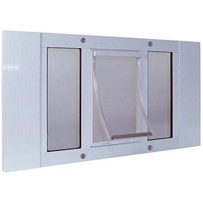 White Aluminum Sash Window Pet Door, 10-1/2'' x 15'' Flap Size
