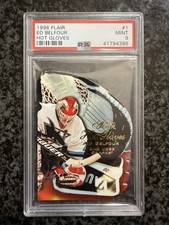 1996-97 Flair Hot Gloves #1 Ed Belfour PSA 9 Mint San Jose Sharks POP 4