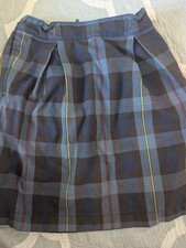 Lands End School Uniform 8 Girls Plaid blue yellow red Skort Top of Knee