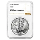 1994 $1 1-oz American Silver Eagle NGC MS69 Brown Label