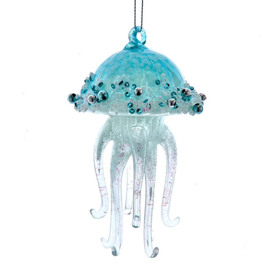 Adorno de medusas de vidrio brillante luminosidad Kurt Adler T3732 Foto 2 de 2