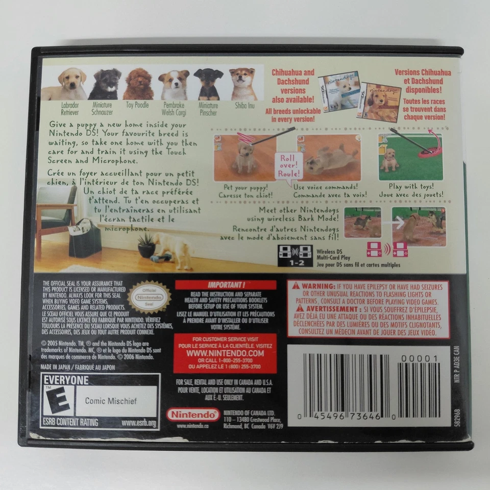 Nintendogs: Lab & Friends (Nintendo DS, 2005) CIB EN/FR Manual - Image 3 of 4