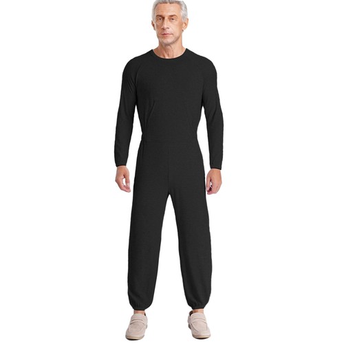 Combinaison homme manches longues pleine longueur barboteuse anti-rayures adaptative salopette - Photo 28/50