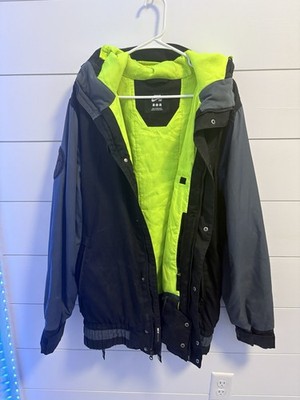 Men Nike SB Snowboard Jacket Med Black Lime Green