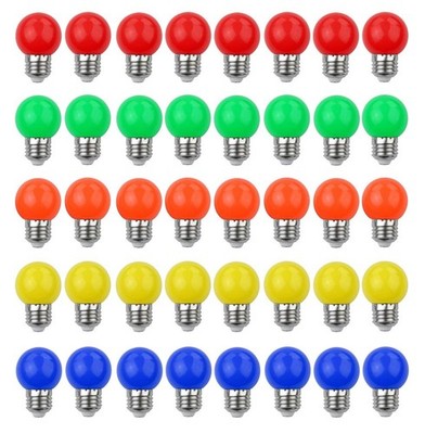 LED Bunte E27 Farbige Glühbirnen 3W=30W Dekoratives Licht und Design 240 Lumens