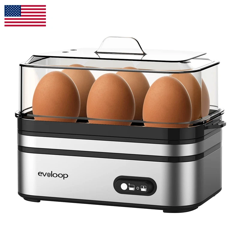 Evoloop Rapid Egg Cooker Electric 6 Eggs Capacity Soft Medium Hard Boiled