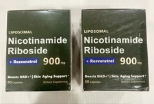 2 Pack Liposomal Nicotinamide Riboside +Resveratrol 900mg Exp. 11/2027 (80 Caps)