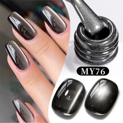 BORN PRETTY 10ml Black Glass Cat Eye Gel Polish Punk Style Magnetic Nail Art DIY