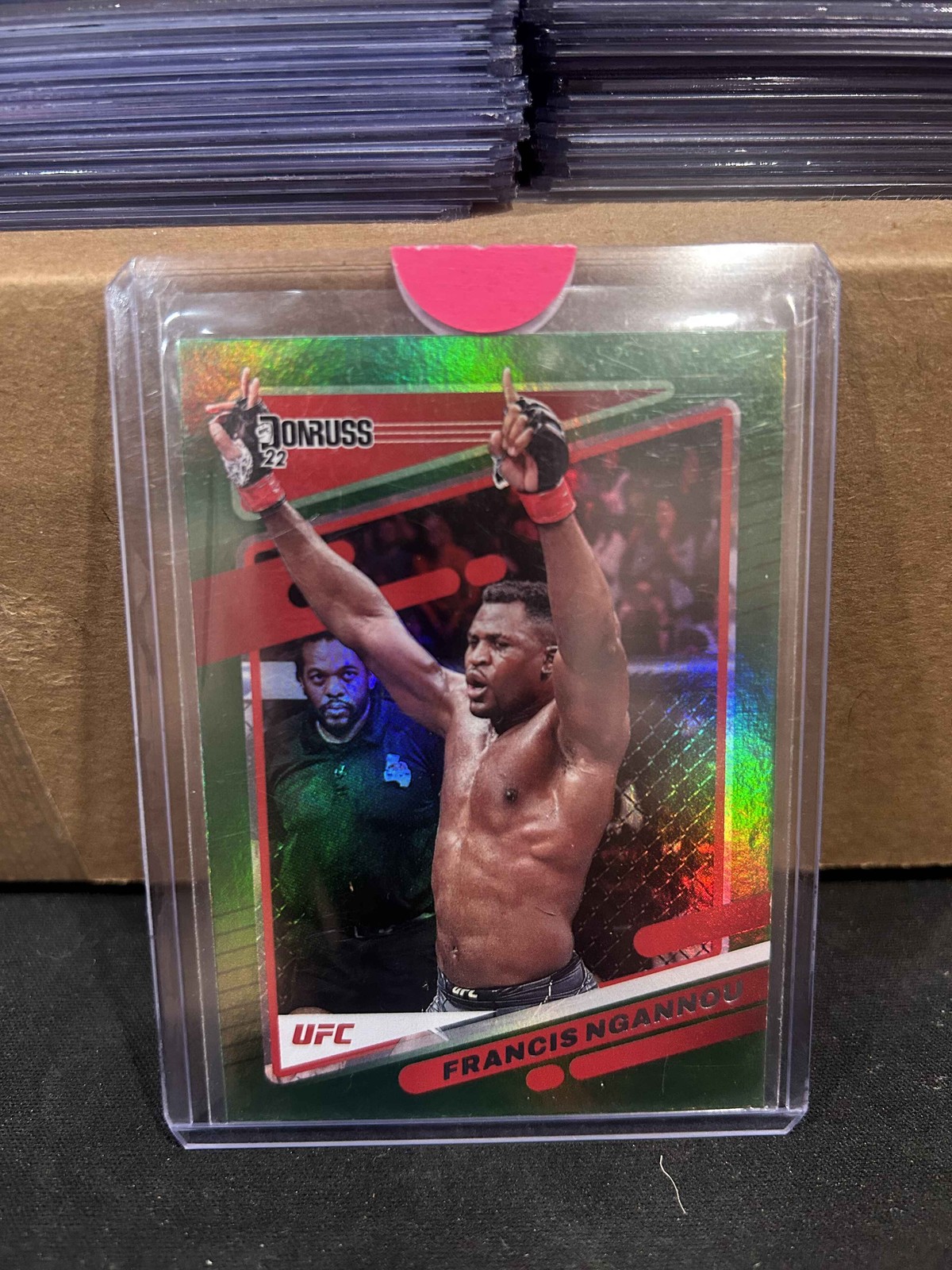 2022 Donruss UFC #39 Francis Ngannou Green Flood