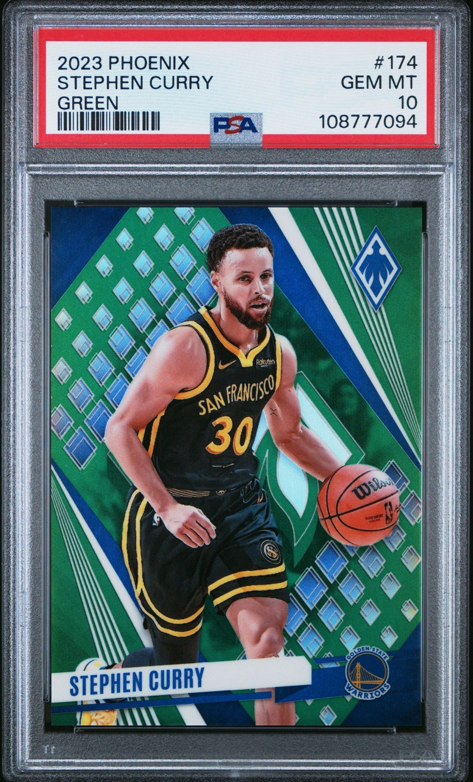 Stephen Curry 5/5 Green PSA 10 GEM MINT 2023 Phoenix #174 view 1