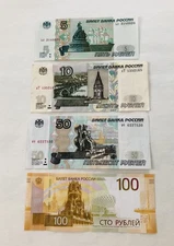 Lot Of Russian Rubles 5 10 50 100 Banknotes Bank Of Russia Money Bill
