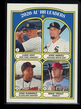2021 Topps Heritage #90 2020 AL HR Leaders Voit/Abreu/Ramirez/Trout