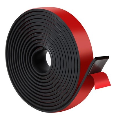 Adhesive Rubber Strips with Backing 118 x 1 x 0.125 inches, Black
