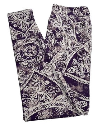 LuLaRoe Leggings OS One Size Unicorn Rare PURPLE MANDALA Paisley Zen Ships FAST