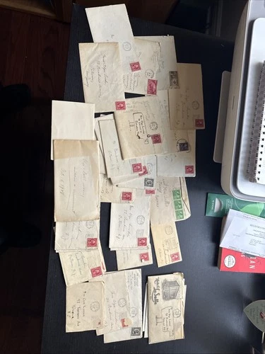 LOT OF 28 LETTERS ENVELOPES FAMILY HISTORY 1920s - 1940s New Jersey