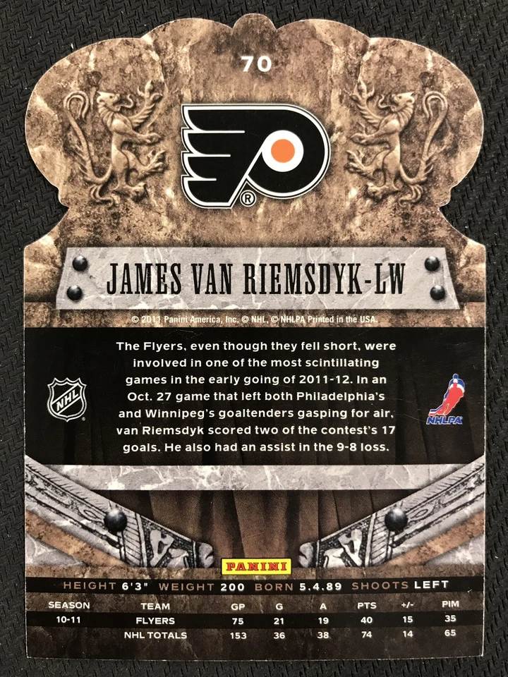 2011-12 Panini Crown Royale #70 James van Riemsdyk Philadelphia Flyers - Image 2 of 2