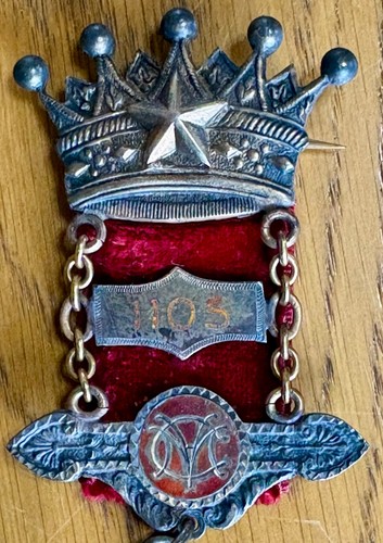 Eine 1920 Streling Silber Freimaurer Medaille Pin Anstecker mit Krone & Stern - Bild 3 von 8
