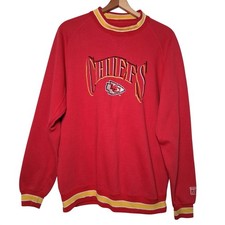 Vintage 1990s Kansas City Chiefs Sweatshirt XL Logo 7 Red NFL Embroidered Retro