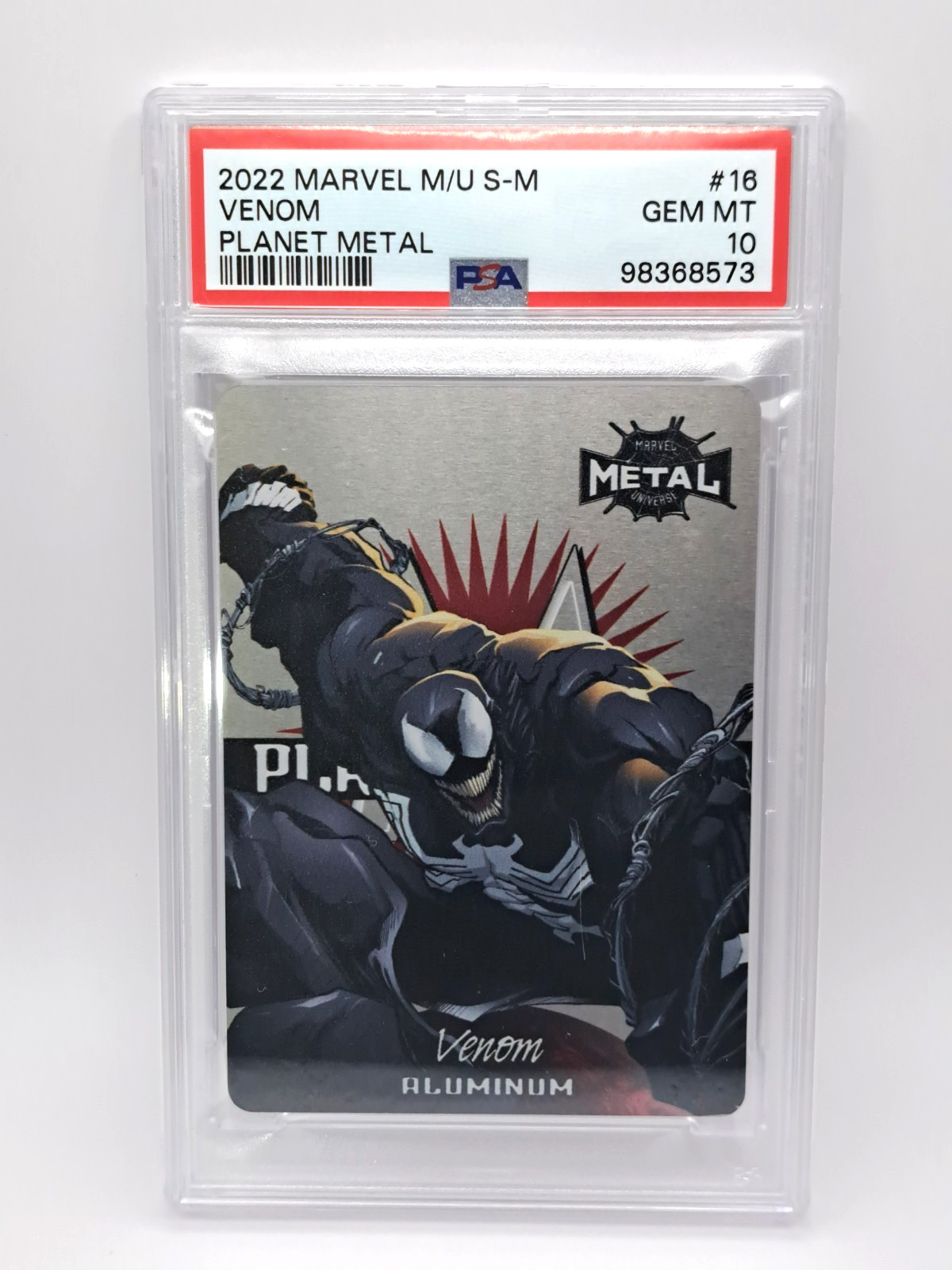 2022 Marvel Metal Universe Spider-Man Venom #16 Planet Metal - PSA 10 GEM MINT
