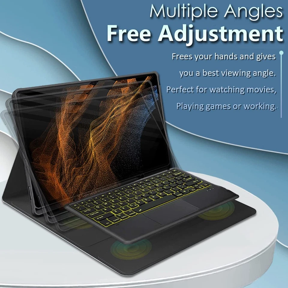 Touchpad Keyboard Case for Samsung Galaxy Tab S8 Ultra 2022 14.6 Inch (SM-X90... - Image 3 of 4