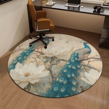 Peacock Blossom Themed Circular Mat Circle Area Mat Round Mat Mat Floor Mat Floo