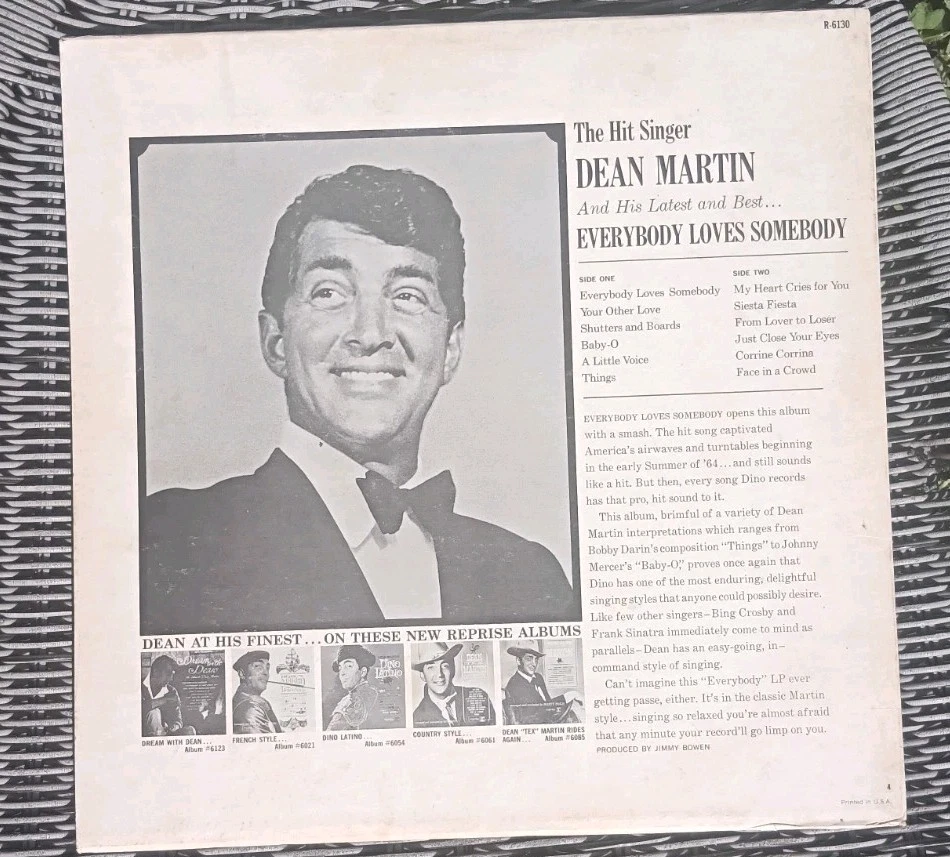Dean Martin Everybody Loves Somebody 1964 Vinyl LP Record - Image 3 of 4