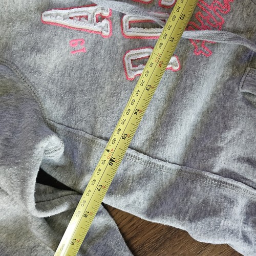 Aeropostale Gray Pink Logo Long Sleeve Zip Up Hooded Sweatshirt Womens M Ath Div - Picture 8 of 9