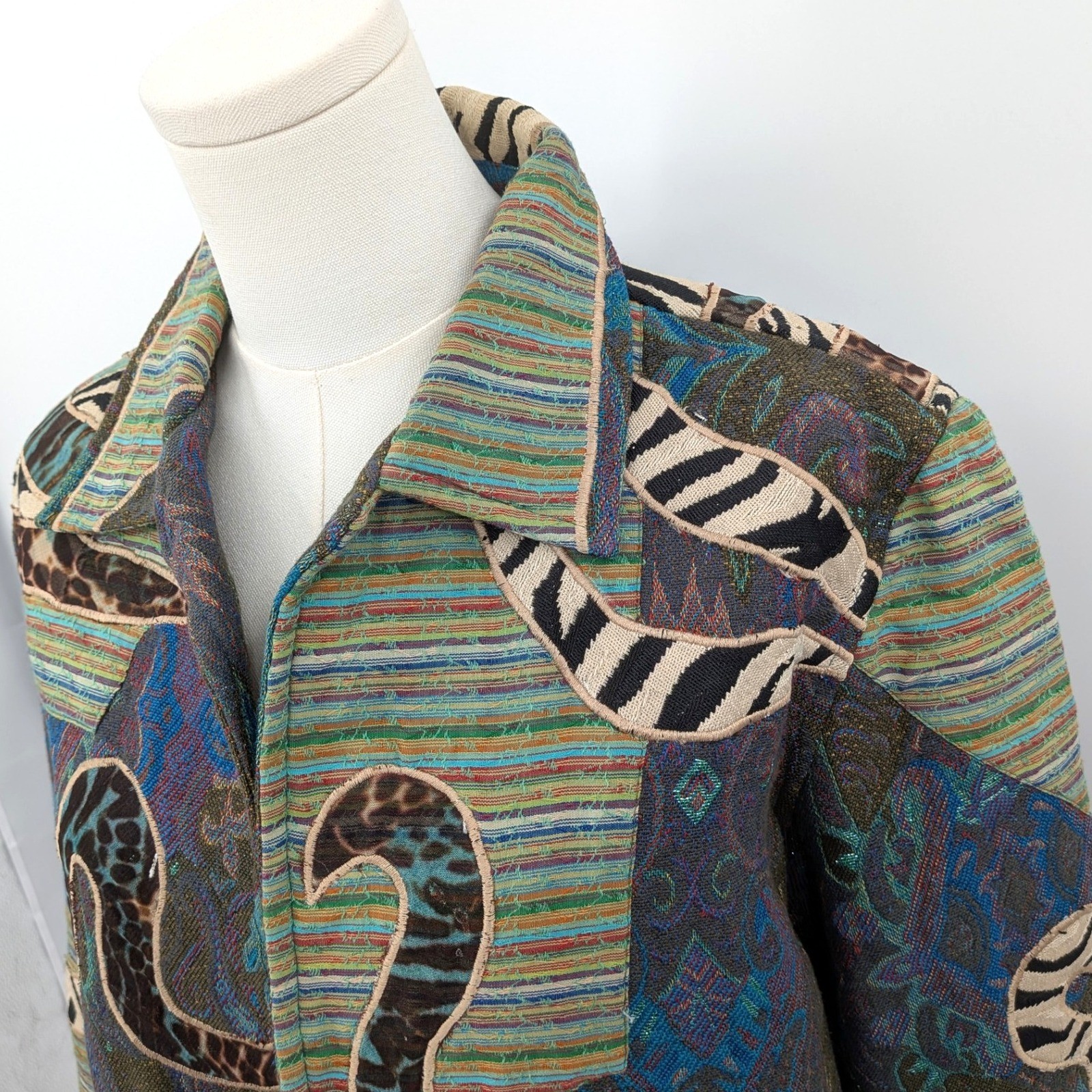 Anu Natural Life Patchwork Jacket M Tapestry Safa… - image 3