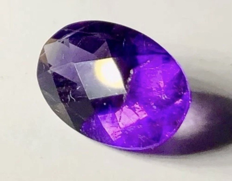 Purple Amethyst Gemstone Diamond Cut Specimen Loose Crystal Natural Siberian